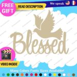 Blessed Dove Decal Sticker Vinyl Christian God Jesus Bless Bible Love Peace Lord - Image 21