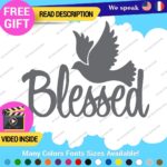 Blessed Dove Decal Sticker Vinyl Christian God Jesus Bless Bible Love Peace Lord - Image 22