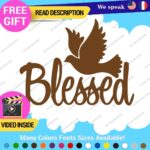Blessed Dove Decal Sticker Vinyl Christian God Jesus Bless Bible Love Peace Lord - Image 24