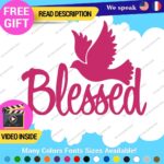 Blessed Dove Decal Sticker Vinyl Christian God Jesus Bless Bible Love Peace Lord - Image 9