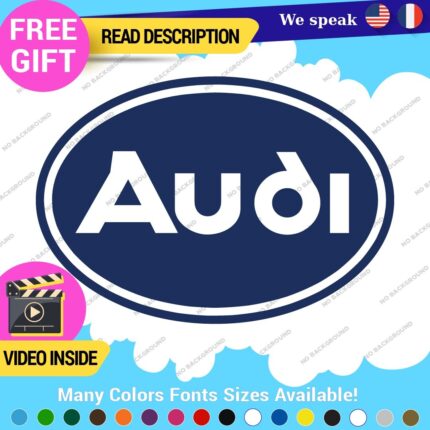 Fits Audi Oval Quattro Decals Stickers Vinyl Door Sport Ring Racing Silver Car