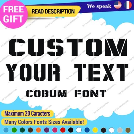 Custom Text Name Cobum Fonts Lettering Die Cut Decal Vinyl Sticker 651
