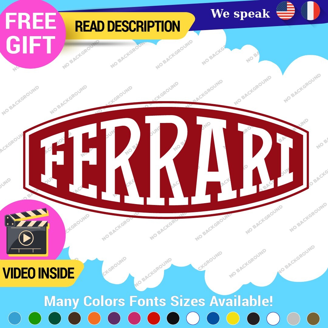 Fits Ferrari Vintage Decals Stickers Vinyl Die Oval Sports Cars Racing Formula 1 - Image 11