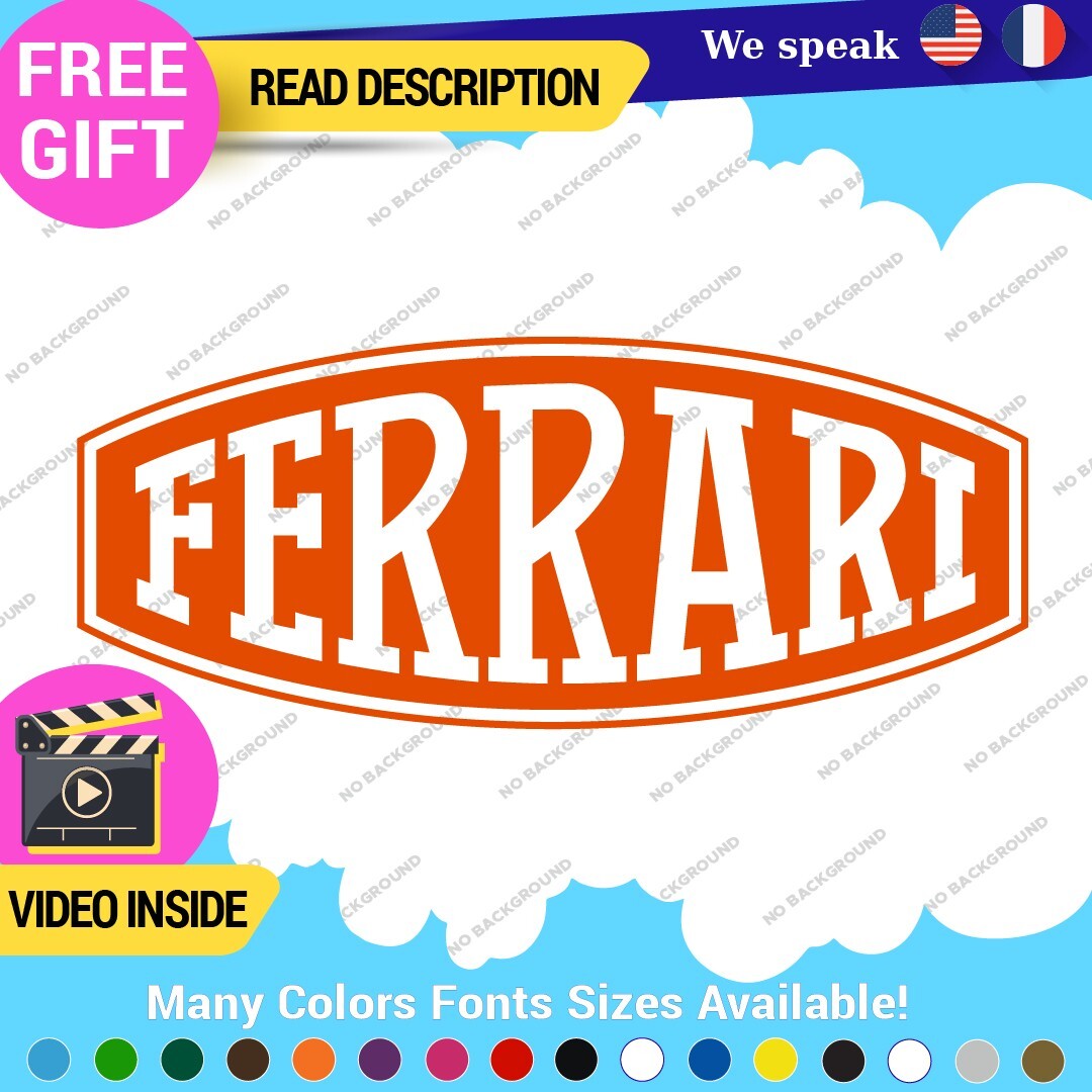 Fits Ferrari Vintage Decals Stickers Vinyl Die Oval Sports Cars Racing Formula 1 - Image 13