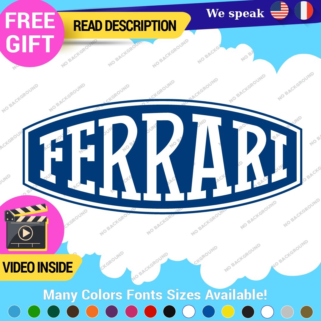 Fits Ferrari Vintage Decals Stickers Vinyl Die Oval Sports Cars Racing Formula 1 - Image 18