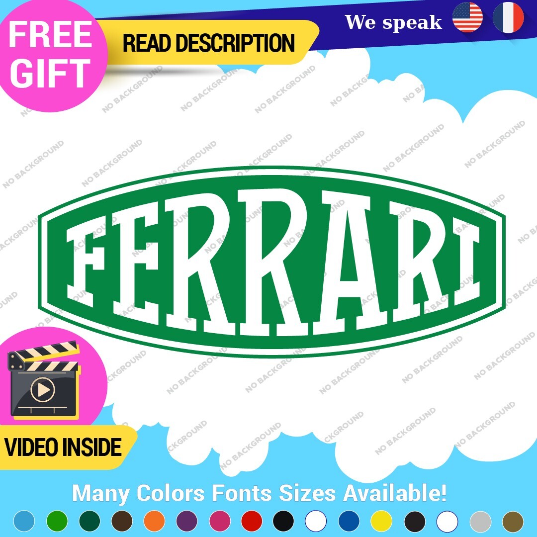 Fits Ferrari Vintage Decals Stickers Vinyl Die Oval Sports Cars Racing Formula 1 - Image 23