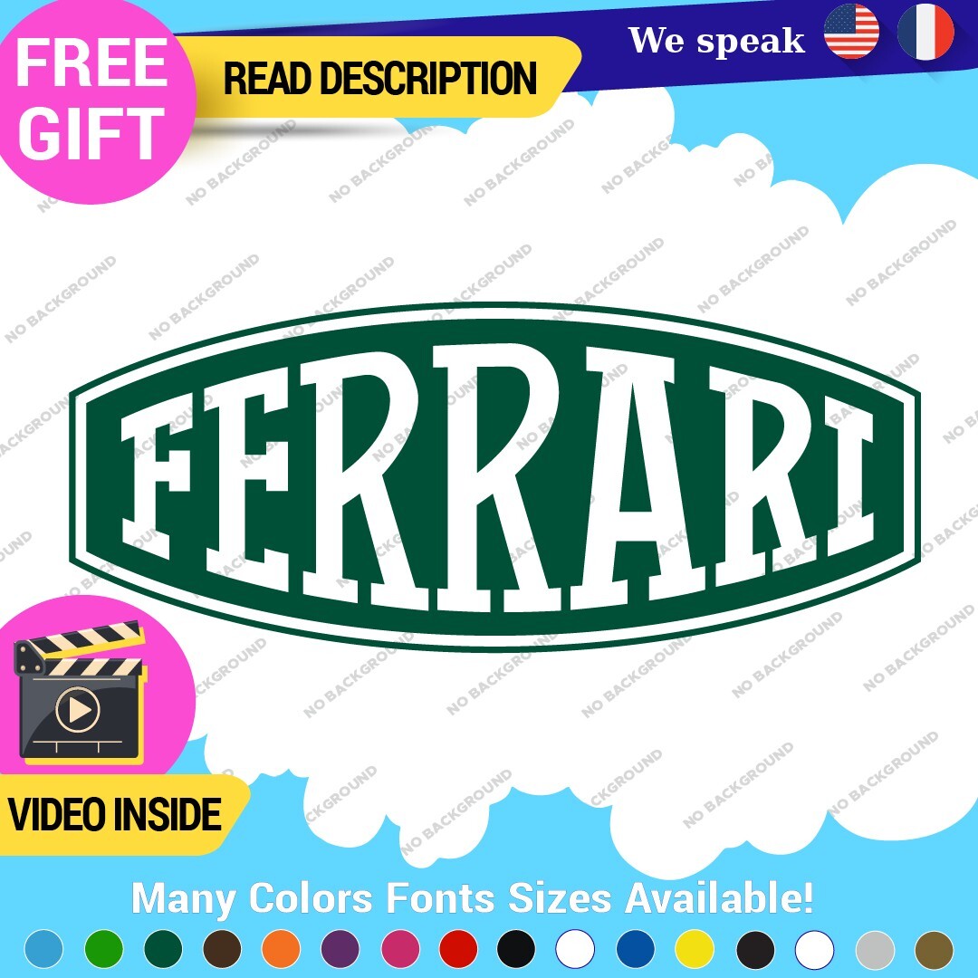 Fits Ferrari Vintage Decals Stickers Vinyl Die Oval Sports Cars Racing Formula 1 - Image 5