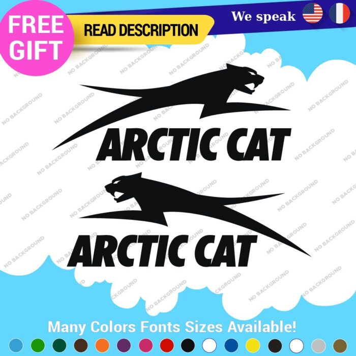 Fits Arctic Cat Jumping Over Left And Right Set Vinyl Decals Stickers Snowmobile 297353878941 Fits Arctic Cat Jumping Over Left and Right Set Vinyl Decals Stickers Snowmobile - Image 1