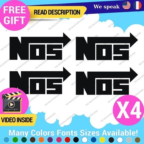 QTY4 Fits Nos Stickers Decal Vinyl JDM Performance Racing Nitrous Oxide Kit Cap 297572473141 QTY:4 Fits Nos Stickers Decal Vinyl JDM Performance Racing Nitrous Oxide Kit Cap - Image 1