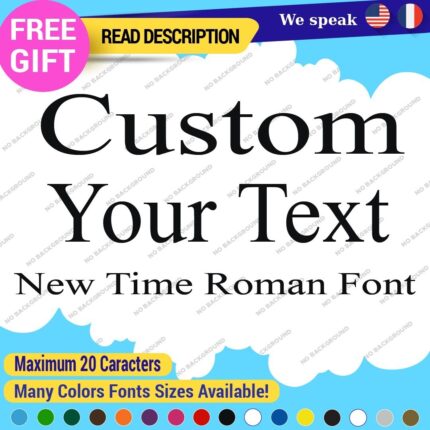 Custom Text Name Time New Roman Fonts Wall Lettering Decal Vinyl Sticker