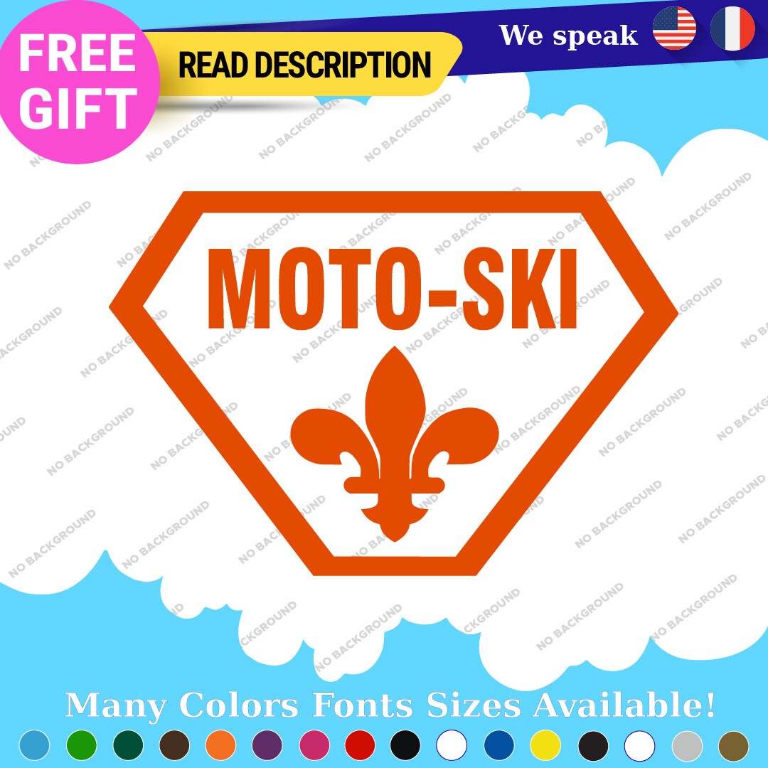 MOTO SKI Decals Stickers Vinyl Ski Moto Old Snow Doo Vintage Antique Snowmobile 297353858351 MOTO-SKI Decals Stickers Vinyl Ski moto old snow doo Vintage Antique Snowmobile - Image 1