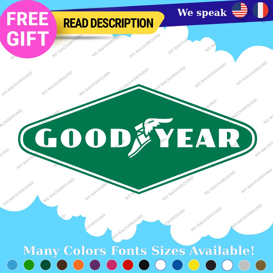 Fits Goodyear Decals Stickers Vinyl Vntage logo retro old tire brand Blimp - Image 3