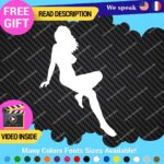 Sexy Woman Decal Sticker Bowtie Naked Lady PinUp Girl Trucker Vintage Classic