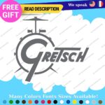 Fits Gretsch Drum Old Decals Stickers Vinyl Guitar White Bass Vintage Music - Image 11