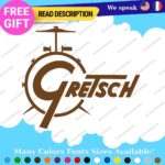 Fits Gretsch Drum Old Decals Stickers Vinyl Guitar White Bass Vintage Music - Image 12
