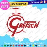 Fits Gretsch Drum Old Decals Stickers Vinyl Guitar White Bass Vintage Music - Image 4