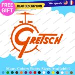 Fits Gretsch Drum Old Decals Stickers Vinyl Guitar White Bass Vintage Music - Image 5