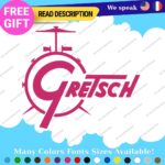 Fits Gretsch Drum Old Decals Stickers Vinyl Guitar White Bass Vintage Music - Image 6