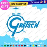 Fits Gretsch Drum Old Decals Stickers Vinyl Guitar White Bass Vintage Music - Image 8