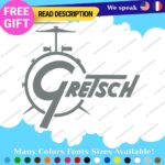 Fits Gretsch Drum Old Decals Stickers Vinyl Guitar White Bass Vintage Music - Image 10