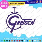 Fits Gretsch Drum Old Decals Stickers Vinyl Guitar White Bass Vintage Music - Image 16