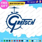 Fits Gretsch Drum Old Decals Stickers Vinyl Guitar White Bass Vintage Music - Image 18