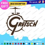 Fits Gretsch Drum Old Decals Stickers Vinyl Guitar White Bass Vintage Music - Image 22