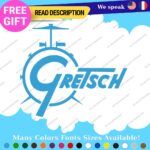 Fits Gretsch Drum Old Decals Stickers Vinyl Guitar White Bass Vintage Music - Image 25