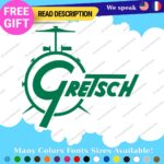 Fits Gretsch Drum Old Decals Stickers Vinyl Guitar White Bass Vintage Music - Image 20