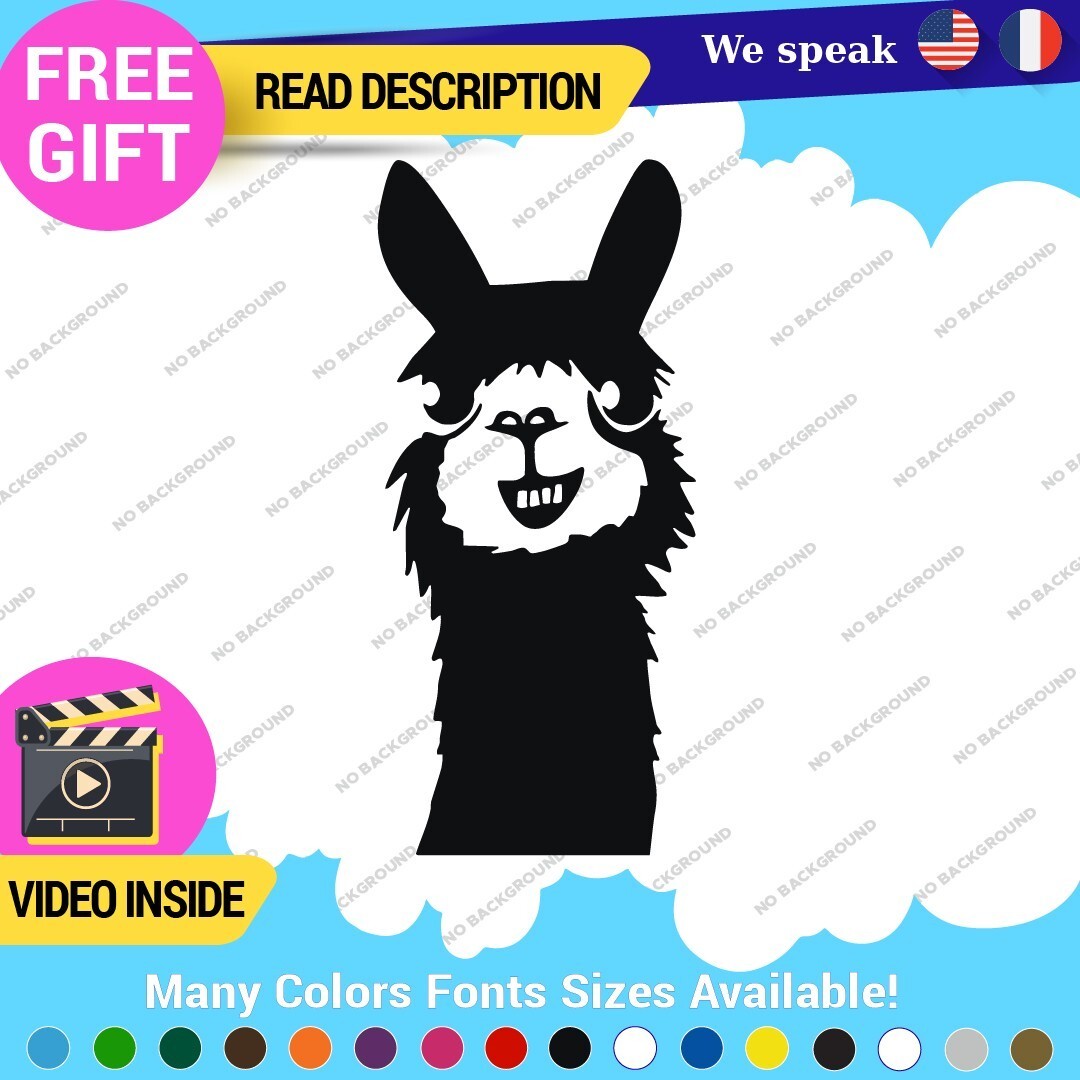 Fits Llama Lama Alpaca Decals Stickers Vinyl Animal Farm Funny Pet Cute Car 297309393632 Fits Llama Lama Alpaca Decals Stickers Vinyl Animal Farm Funny Pet Cute Car - Image 1