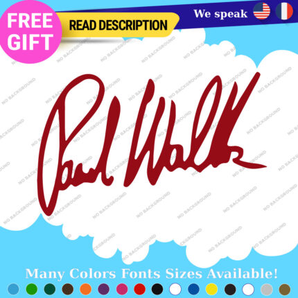 Paul Walker Autograph Decals Sticker Vinyl Signature Auto Race Fast Furious Race