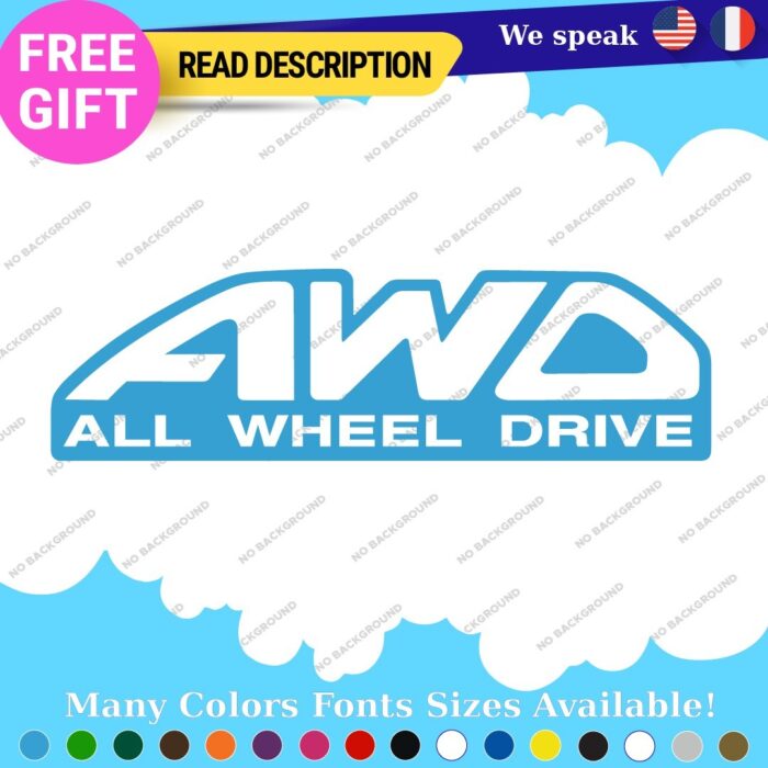 Fit All Wheel Drive Stickers Vinyl Decals Truck Car AWD 4X4 Pickup Bedside Tail - Image 25