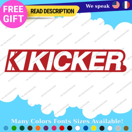 Fits Kicker Audio Red Car Sound Stickers Decal Speaker Subwoofers Amplifiers Car