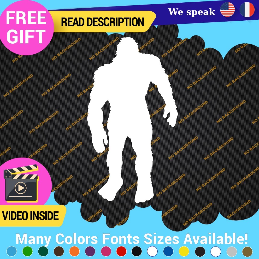 Bigfoot Yeti Walking Face Decals Sticker Vinyl Silouhette Beard Sasquatch Walk 297766707803 Bigfoot Yeti Walking Face Decals Sticker Vinyl Silouhette Beard Sasquatch Walk - Image 1