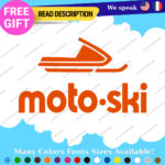 Fits MOTO-SKI Decal Sticker Vinyl Ski moto old snow Vintage Antique Snowmobile 2