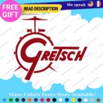 Fits Gretsch Drum Old Decals Stickers Vinyl Guitar White Bass Vintage Music - Image 4