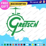 Fits Gretsch Drum Old Decals Stickers Vinyl Guitar White Bass Vintage Music - Image 10