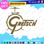 Fits Gretsch Drum Old Decals Stickers Vinyl Guitar White Bass Vintage Music - Image 24