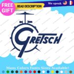 Fits Gretsch Drum Old Decals Stickers Vinyl Guitar White Bass Vintage Music - Image 17