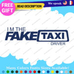 Fits Fake Taxi Decals Stickers Vinyl Jims  Prank Joke Faketaxi Bumper JDM Yellow - Image 12