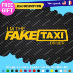 Fits Fake Taxi Decals Stickers Vinyl Jims  Prank Joke Faketaxi Bumper JDM Yellow