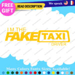 Fits Fake Taxi Decals Stickers Vinyl Jims  Prank Joke Faketaxi Bumper JDM Yellow - Image 3