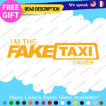Fits Fake Taxi Decals Stickers Vinyl Jims  Prank Joke Faketaxi Bumper JDM Yellow - Image 26