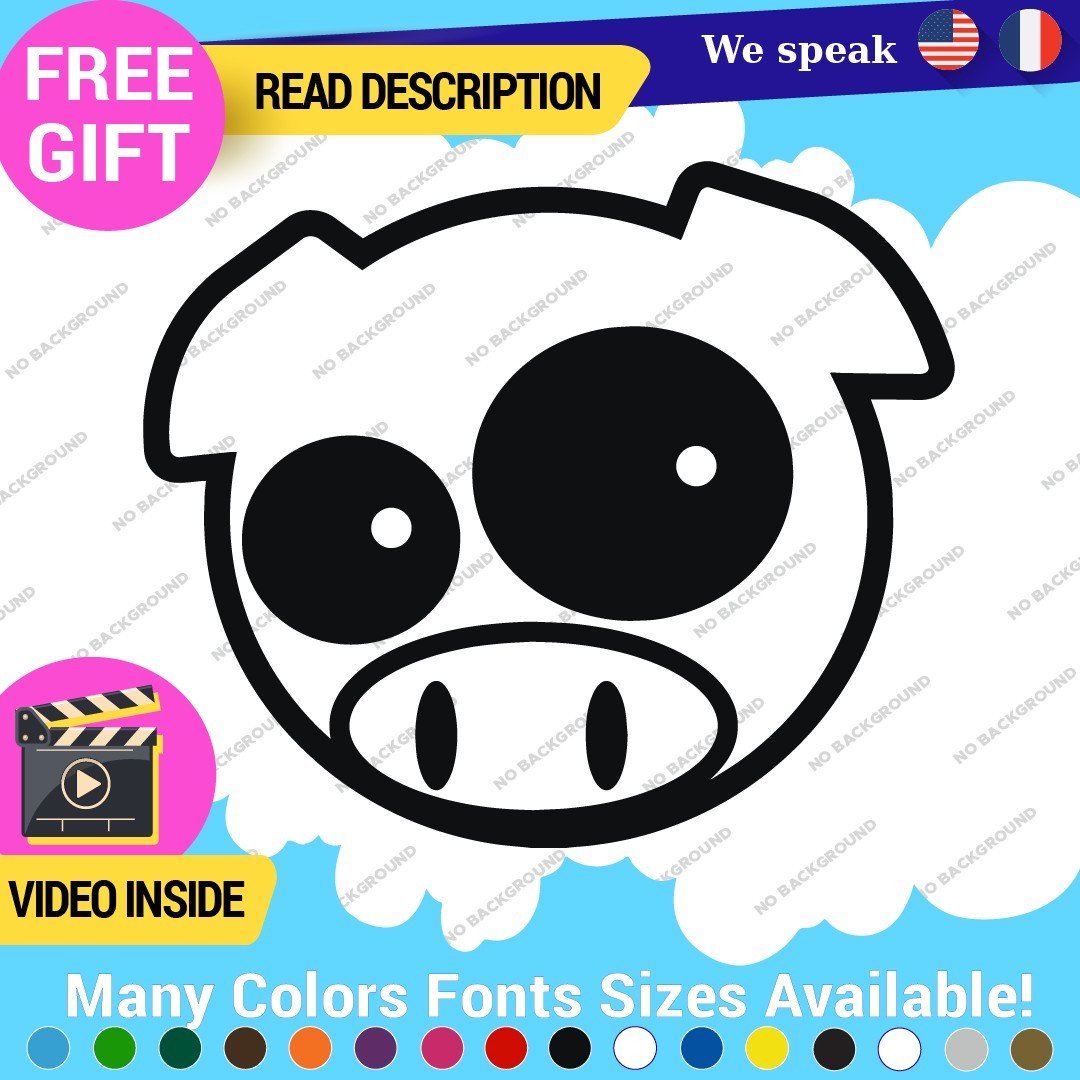 Pig Pink Stickers Vinyl Decals Animal JDM Car Bumper 297806580353 Pig Pink Stickers Vinyl Decals Animal JDM Car Bumper - Image 1