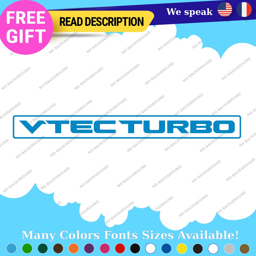 VTEC Turbo DOHC Honda Civic Accord JDM Drift Tuning RSX Type VINYL DECAL STICKER - Image 15