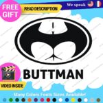 Buttman Oval Decals Stickers Vinyl Super Hero Bat Prank DC Comic Dark Knight Ass