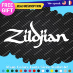 Fits Zildjian Cymbals Drum Sticker Decals Vinyl Music  Bass Band Pearl Head Rock