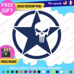 Fits Army Star Skull Sticker Decal Vinyl US Military Truck Door Punisher - Image 11