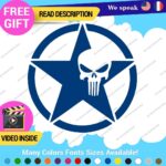 Fits Army Star Skull Sticker Decal Vinyl US Military Truck Door Punisher - Image 12