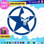 Fits Army Star Skull Sticker Decal Vinyl US Military Truck Door Punisher - Image 14